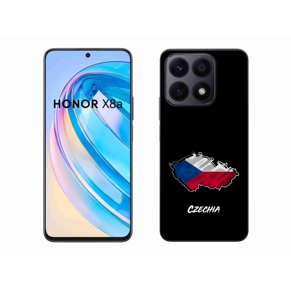 Gelový kryt mmCase na Honor X8a - Czechia černé pozadí