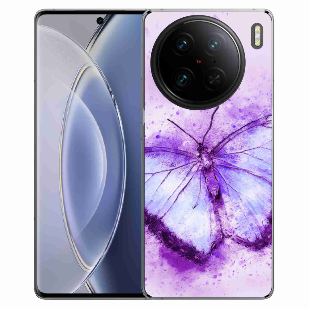 Gelový kryt mmCase na Vivo X90 Pro - fialový motýl
