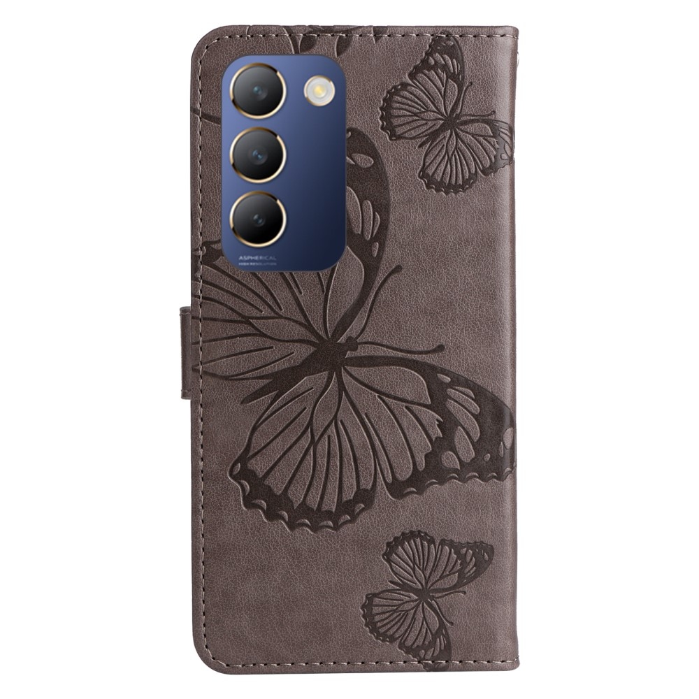 Big Butterfly knížkové pouzdro na Vivo V40 SE 4G/5G - šedé
