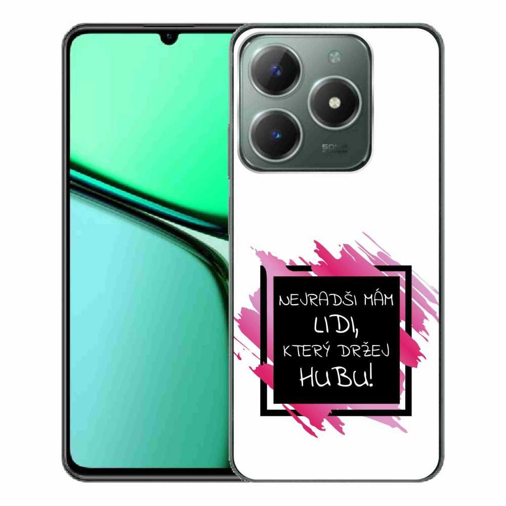 Gelový kryt mmCase na Realme C61 - vtipný text 7 černobílé pozadí