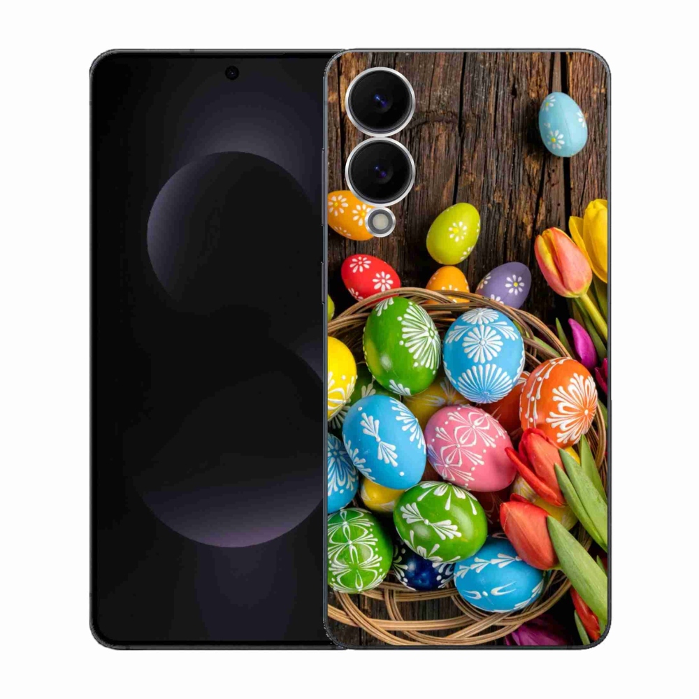 Gelový kryt mmCase na Samsung Galaxy S25 Edge - velikonoční vajíčka