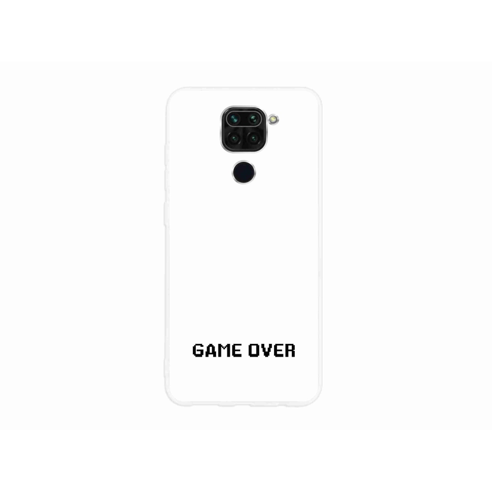 Gelový kryt mmCase na Xiaomi Redmi Note 9 - game over bílé pozadí