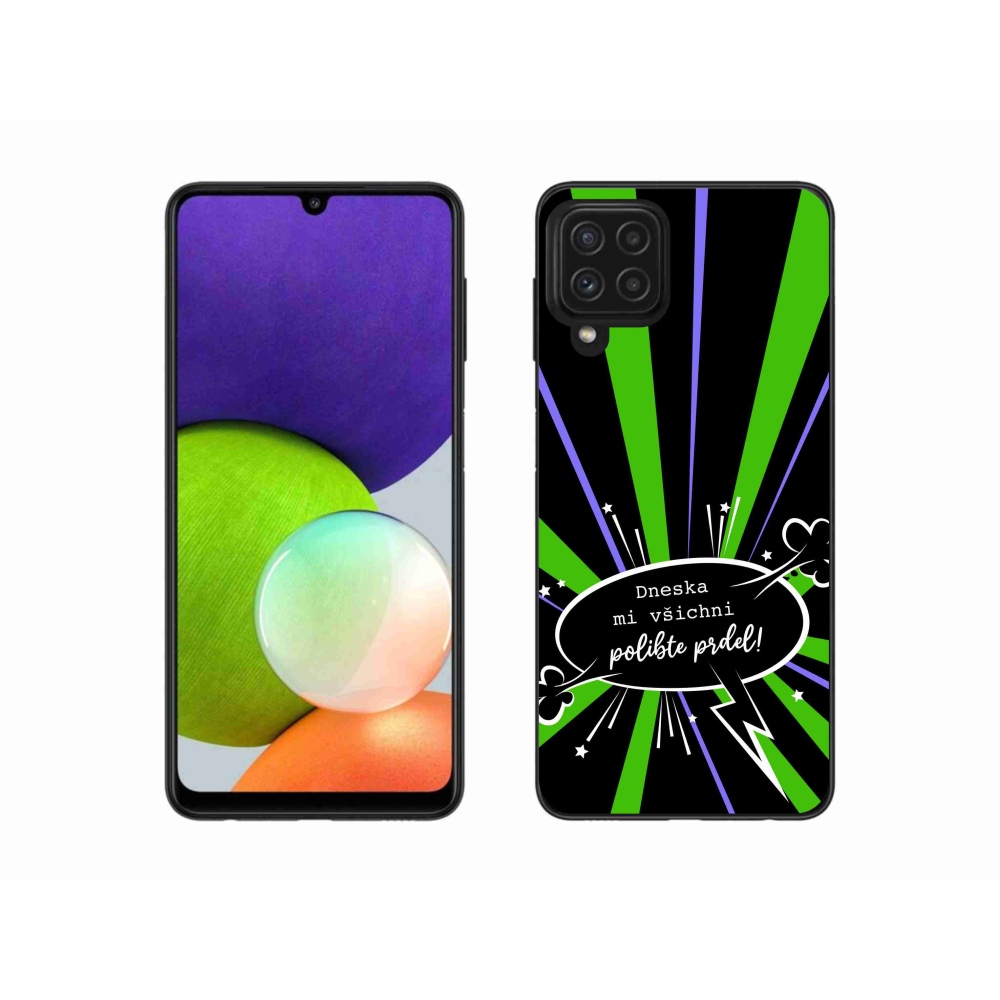 Gelový kryt mmCase na Samsung Galaxy A22 4G - vtipný text 15 černé pozadí