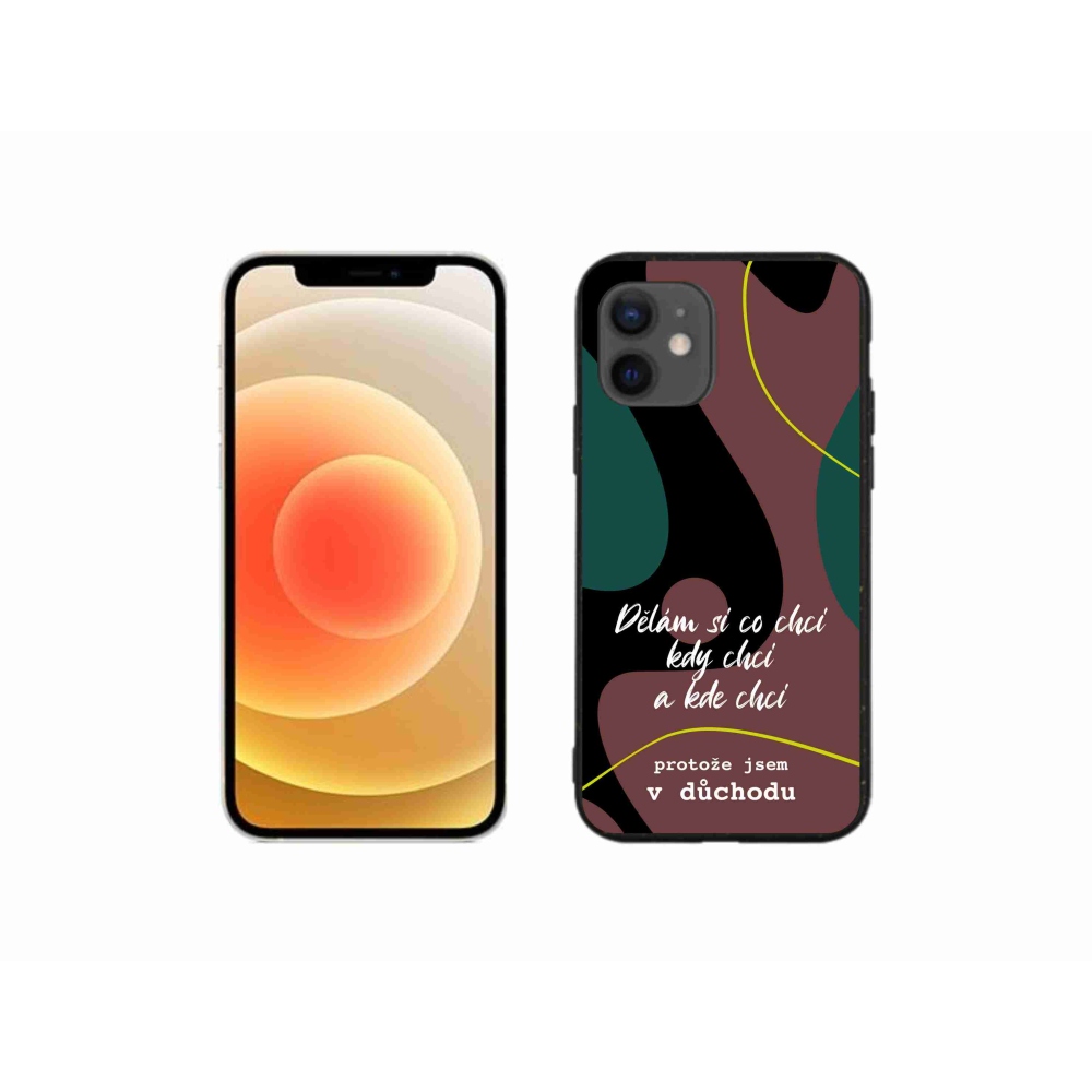 Gelový kryt mmCase na iPhone 12 mini - vtipný text 10 černé pozadí