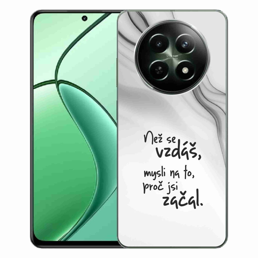 Gelový kryt mmCase na Realme 12 5G/12x 5G - citát 2 bílé pozadí