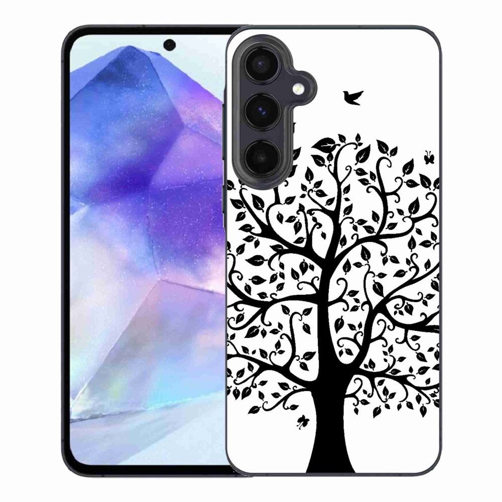 Gelový kryt mmCase na Samsung Galaxy A55 5G - černobílý strom