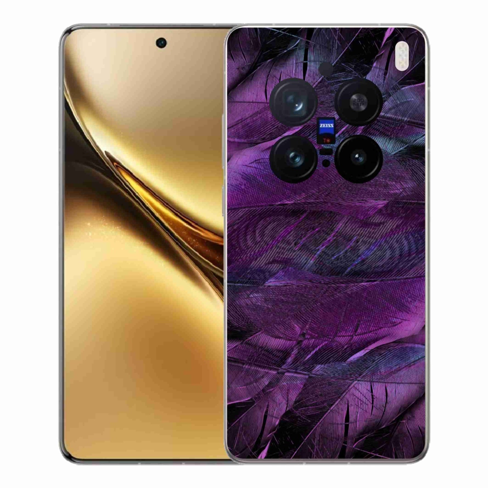 Gelový kryt mmCase na Vivo X200 Pro 5G - fialová pírka