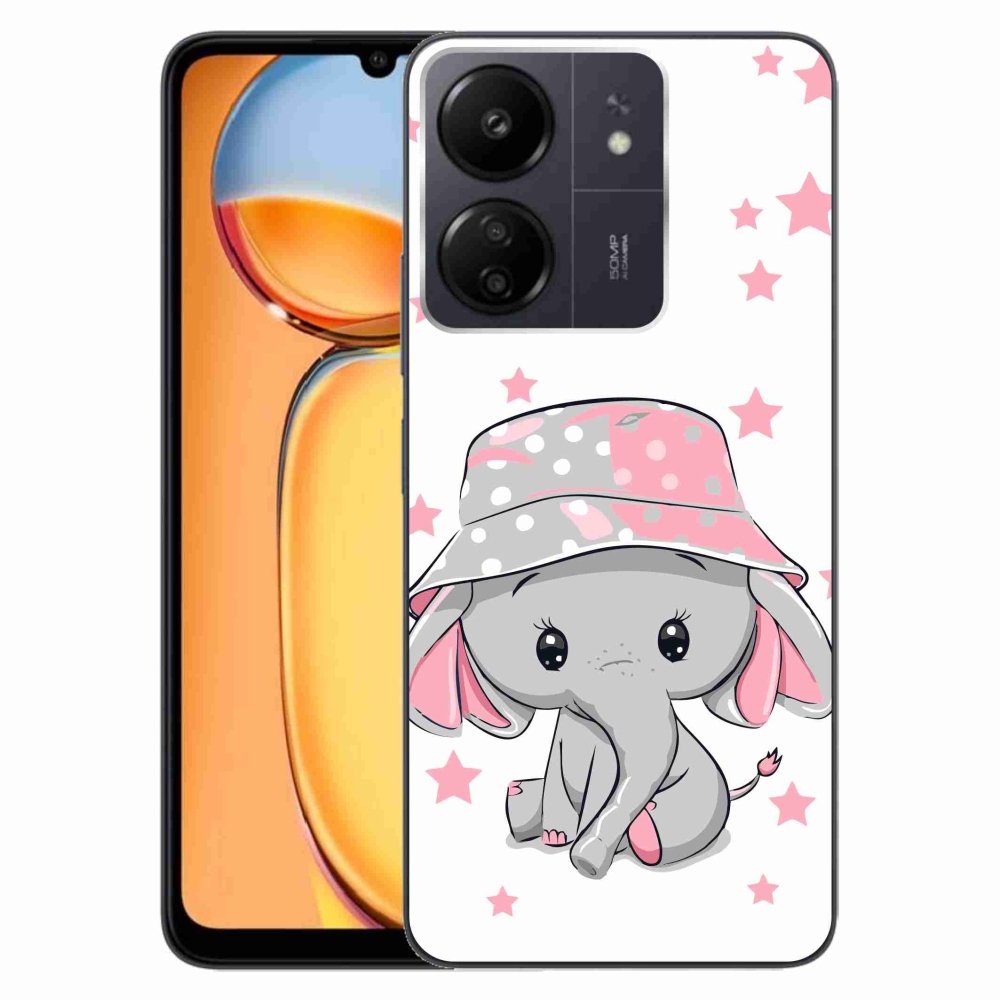 Gelový kryt mmCase na Xiaomi Poco C65/Redmi 13C - růžový slon