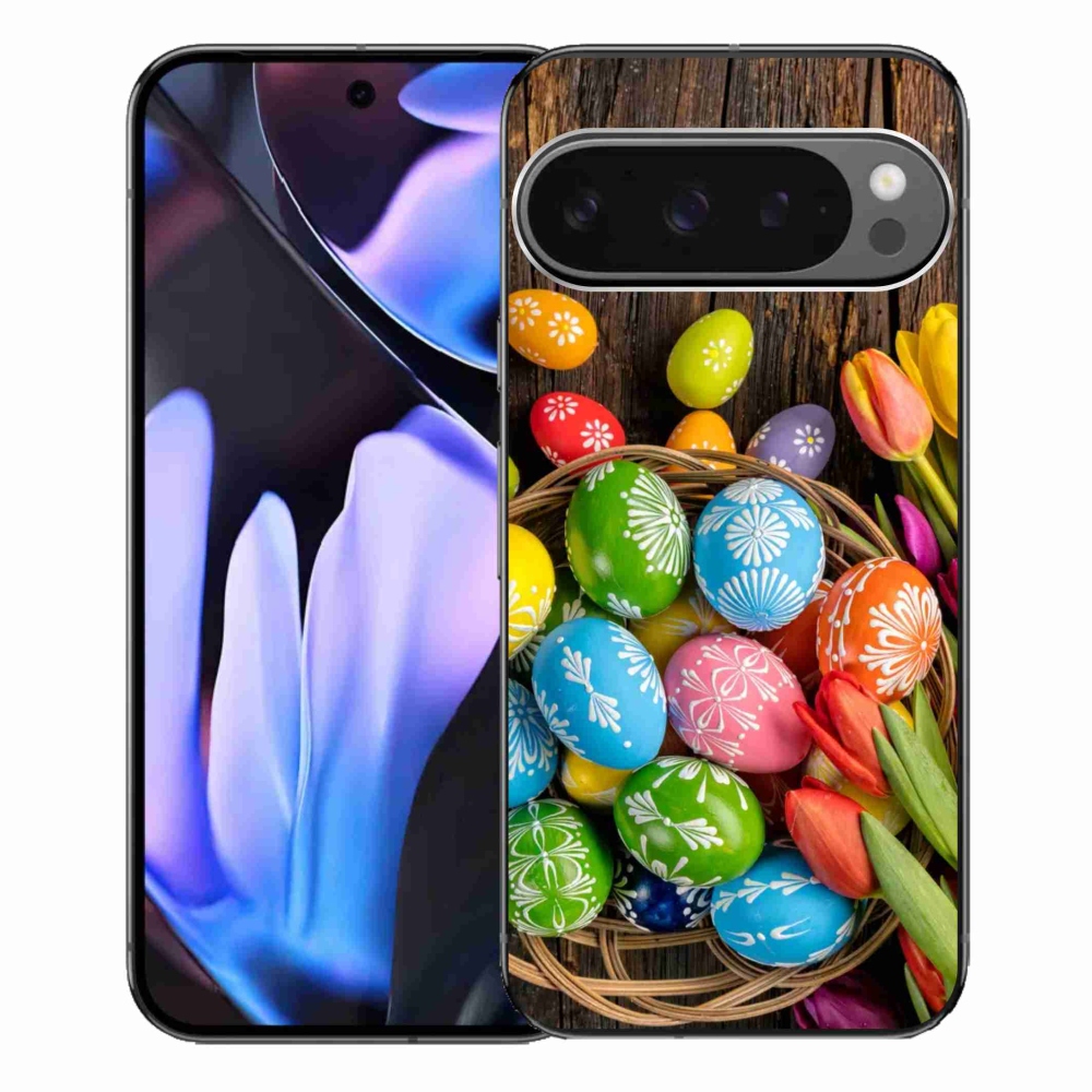 Gelový kryt mmCase na Google Pixel 9 Pro XL - velikonoční vajíčka