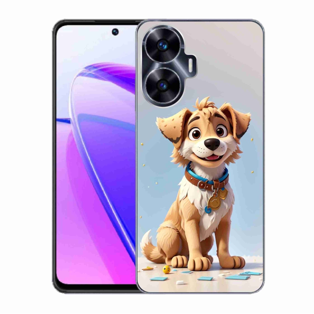 Gelový kryt mmCase na Realme C55 - kreslené štěně