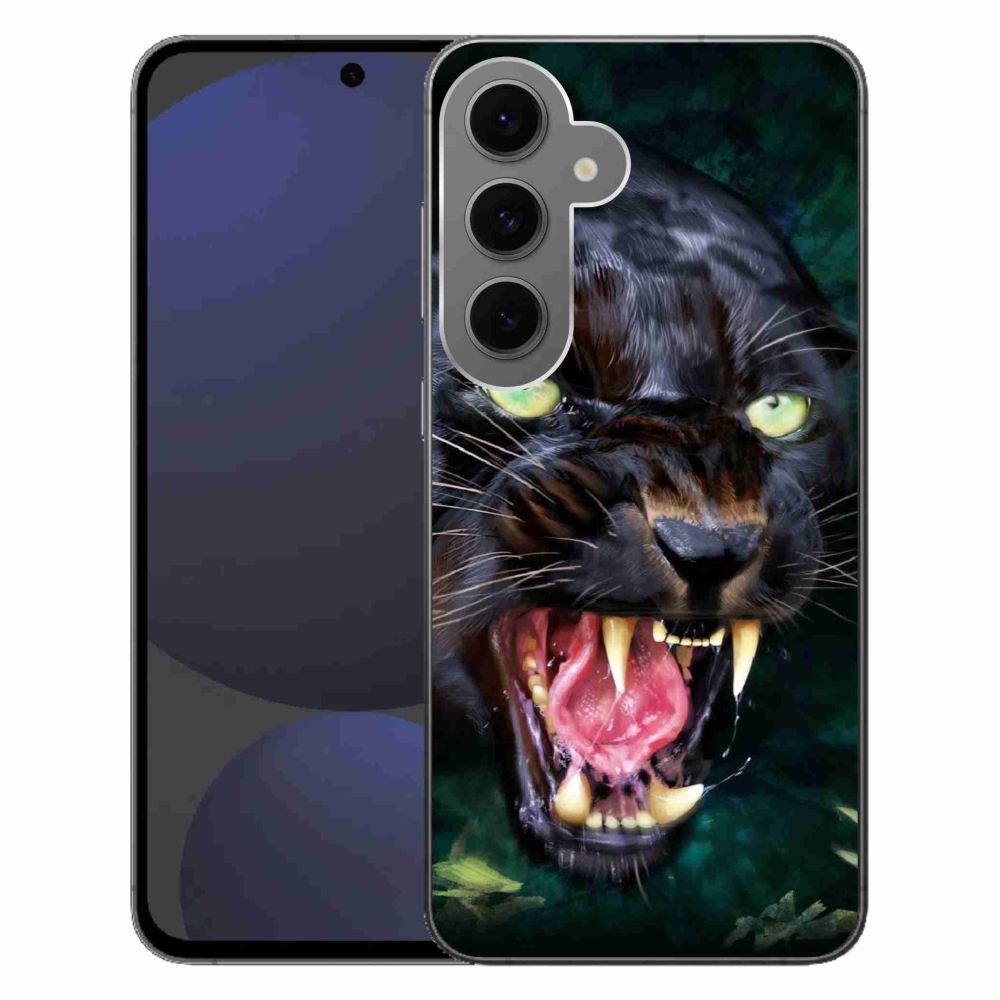 Gelový kryt mmCase na Samsung Galaxy S24 FE - rozzuřený černý panter