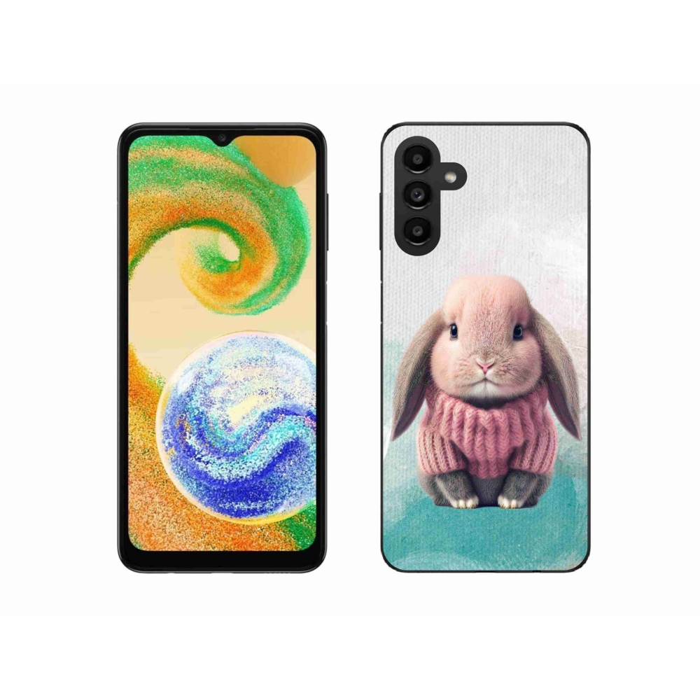 Gelový kryt mmCase na Samsung Galaxy A04s (164.7x76.7x9.1mm) - králíček ve svetru