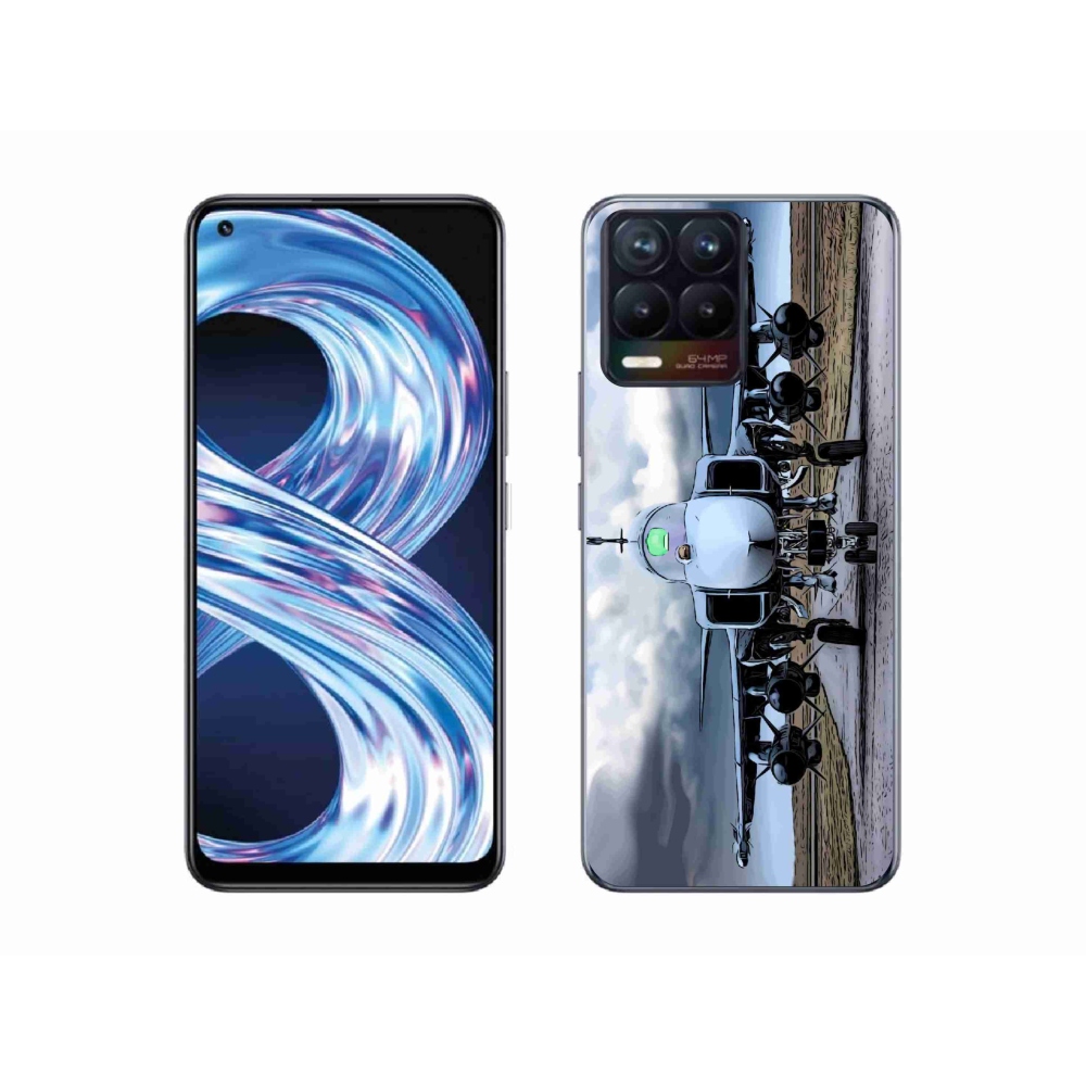 Gelový kryt mmCase na Realme 8 4G - vojenské letadlo