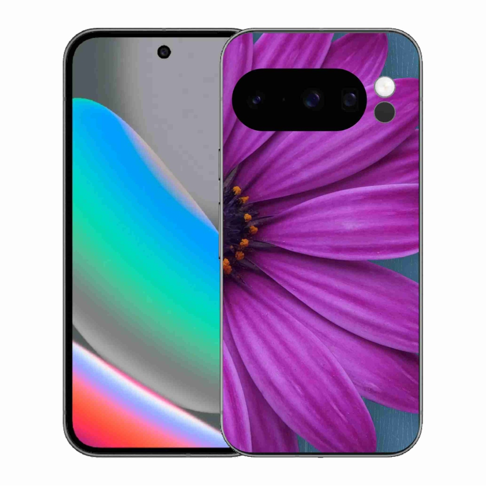 Gelový kryt mmCase na Google Pixel 10 Pro - fialová kopretina