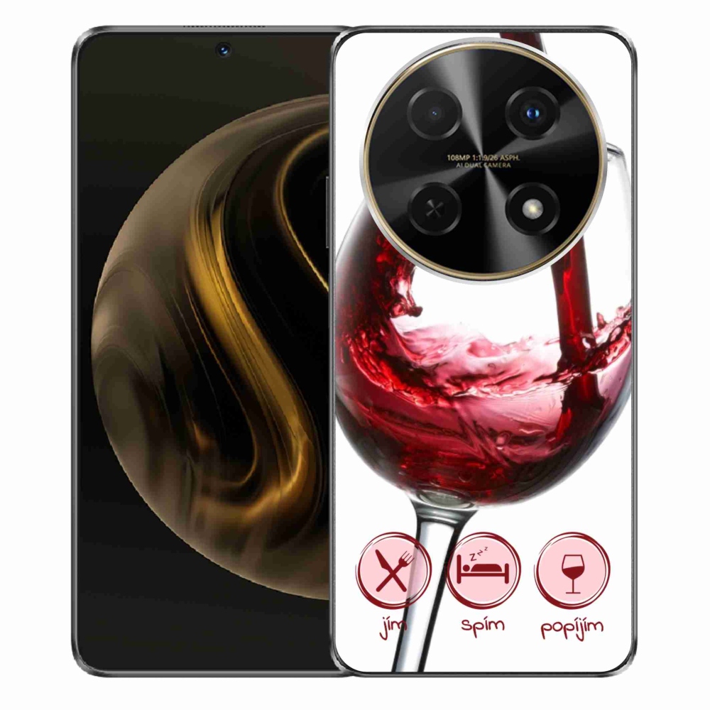 Gelový obal mmCase na Huawei Nova 12i - sklenička vína červené