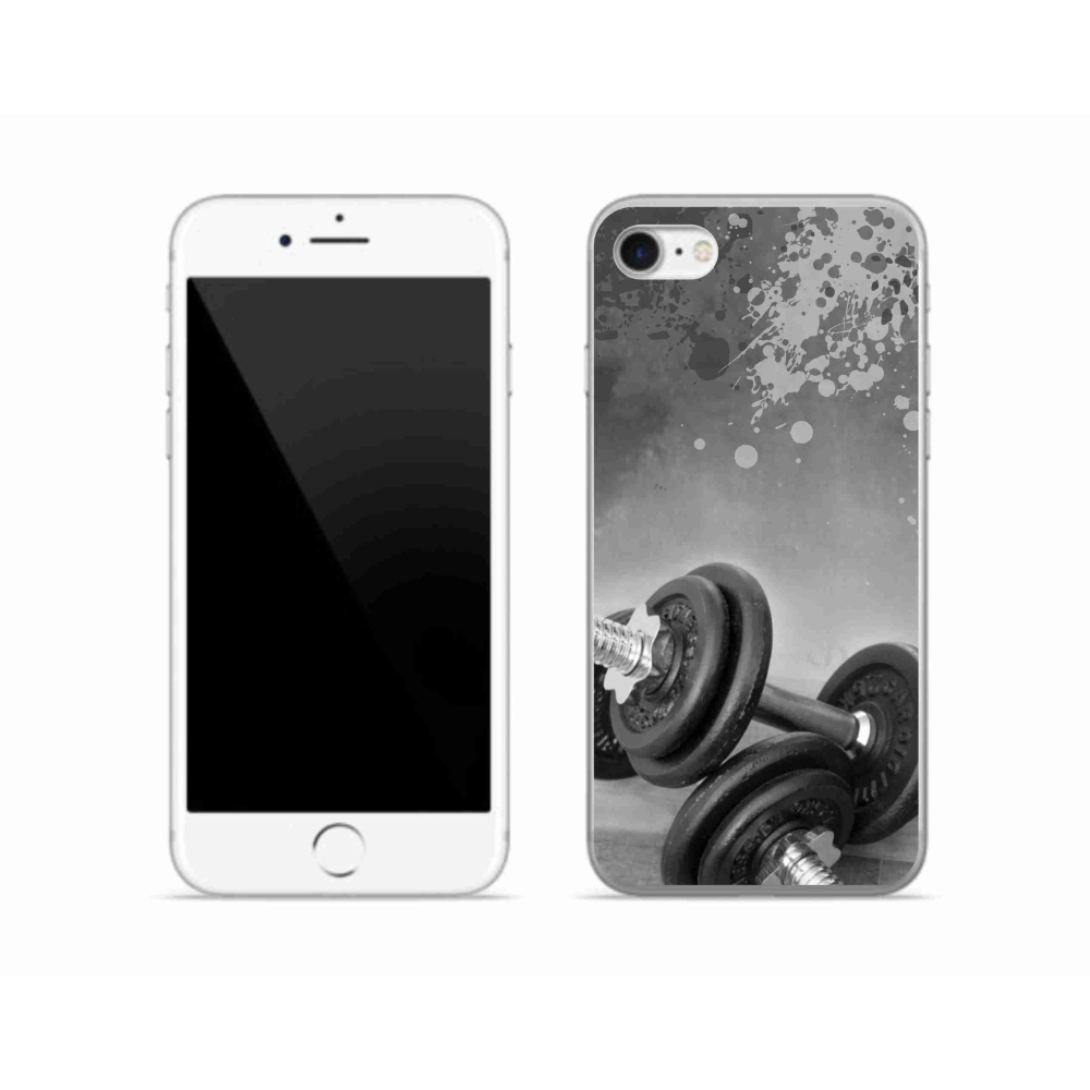 Gelový kryt mmCase na iPhone SE (2022) - činky 1
