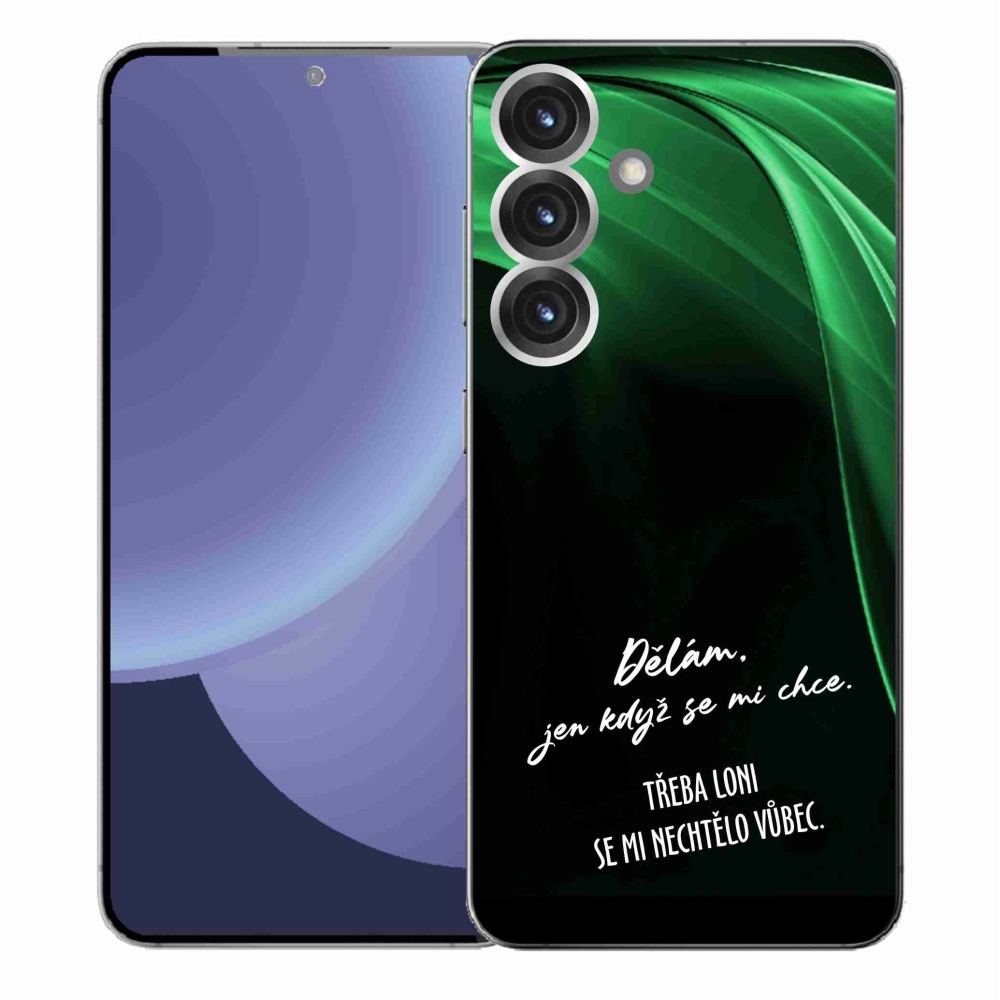 Gelový kryt mmCase na Samsung Galaxy S25+ - vtipný text 12 černé pozadí