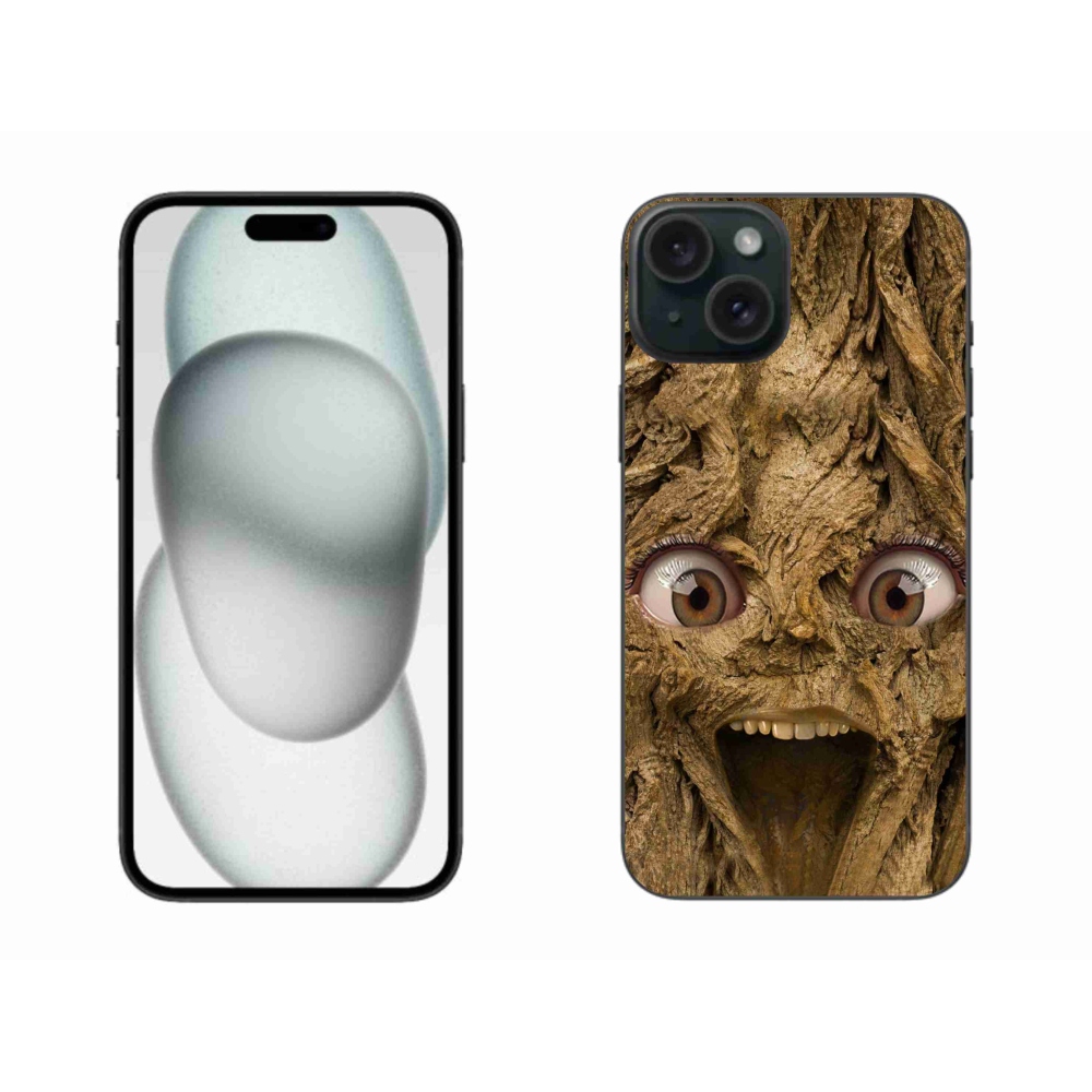 Gelový kryt mmCase na iPhone 15 Plus - veselý strom s očima
