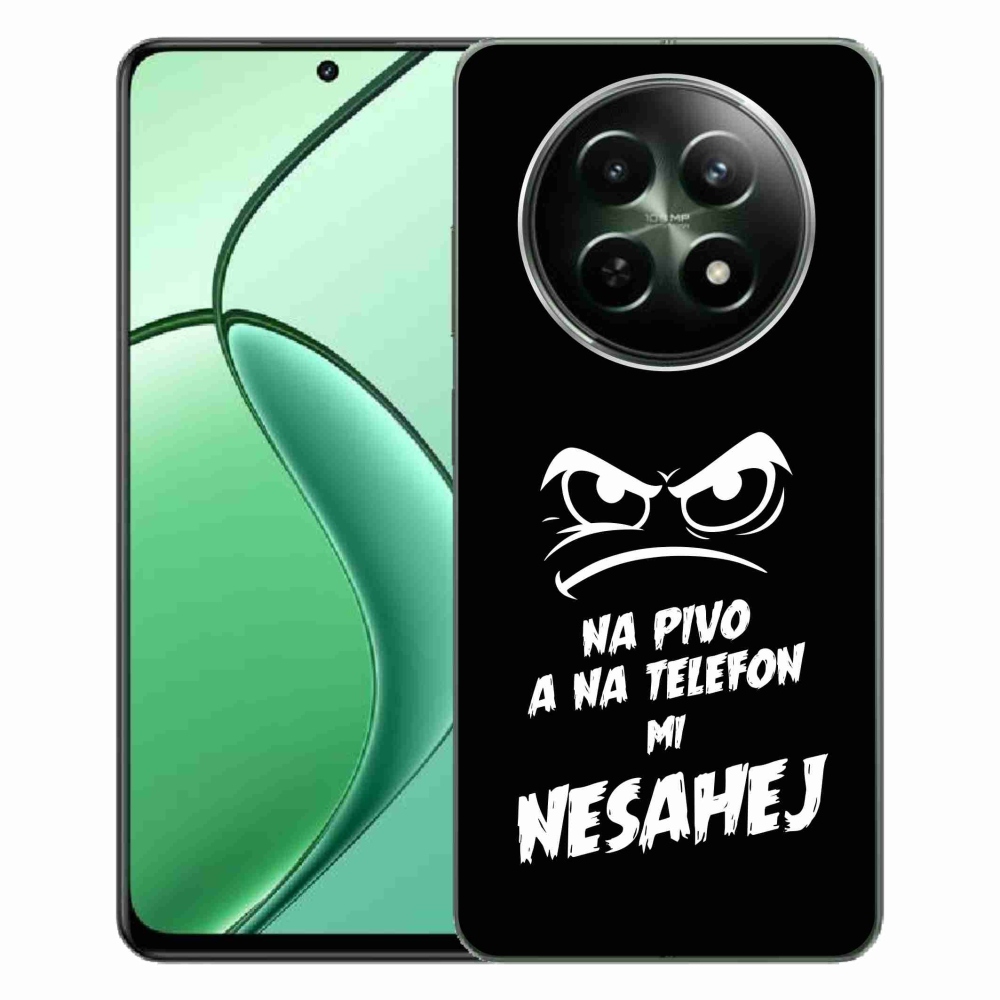 Gelový kryt mmCase na Realme 12 5G/12x 5G - pivní motiv 2 černé pozadí