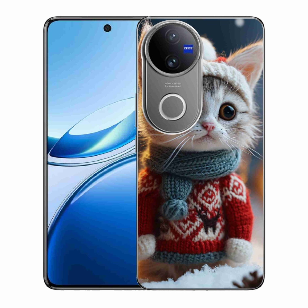 Gelový kryt mmCase na Vivo V50 5G - kotě ve svetru