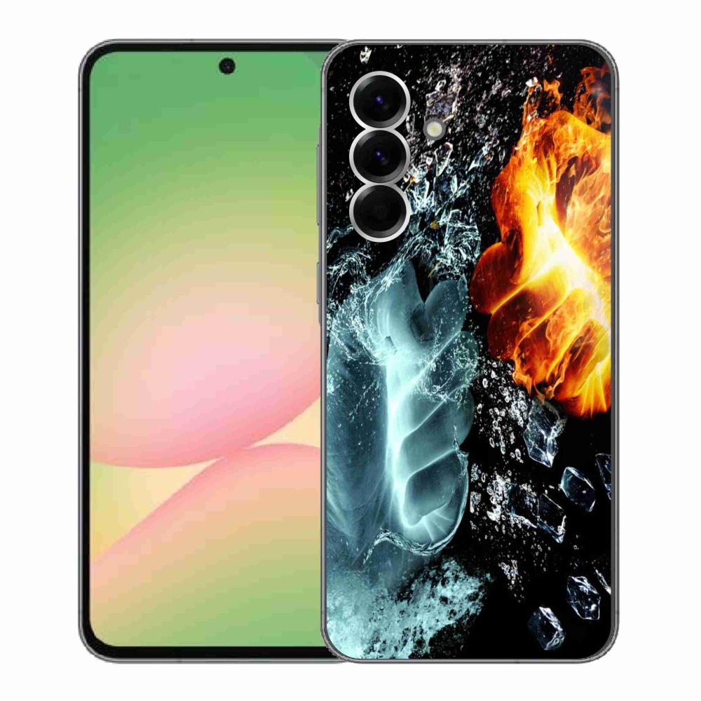 Gelový kryt mmCase na Samsung Galaxy A56 5G - voda a oheň