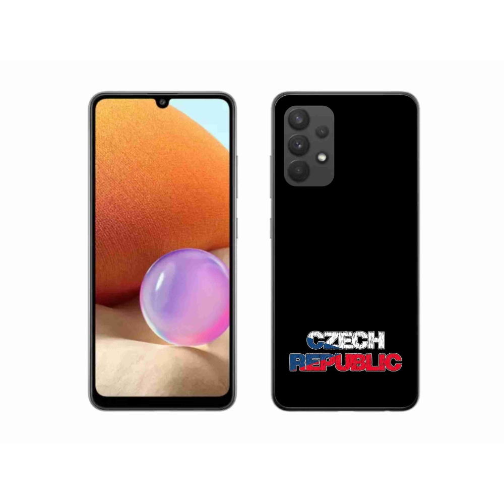Gelový kryt mmCase na Samsung Galaxy A32 4G - Czech Republic černé pozadí