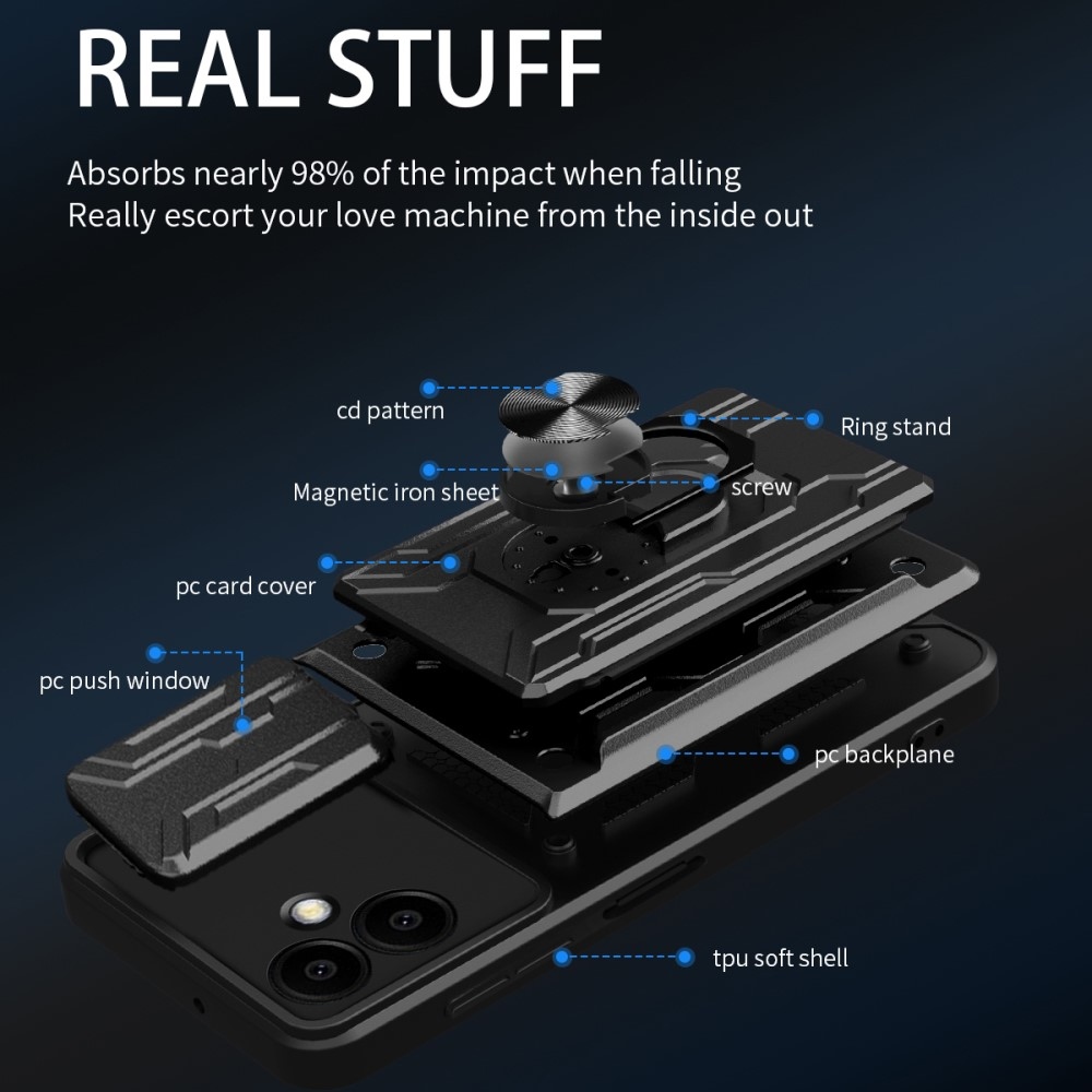 Slider odolný kryt na Samsung Galaxy A06 4G - černý