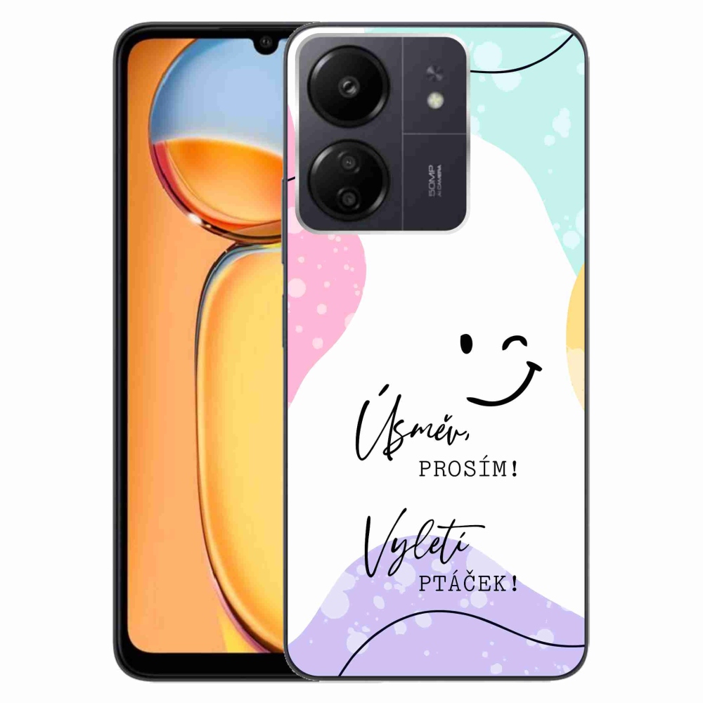 Gelový kryt mmCase na Xiaomi Poco C65/Redmi 13C - vtipný text 4 bílé pozadí