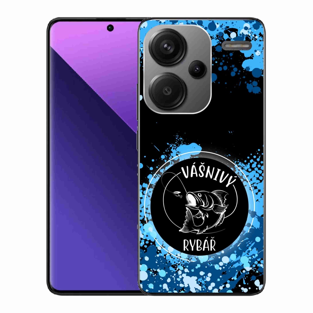 Gelový kryt mmCase na Xiaomi Redmi Note 13 Pro+ 5G - vášnivý rybář černé pozadí