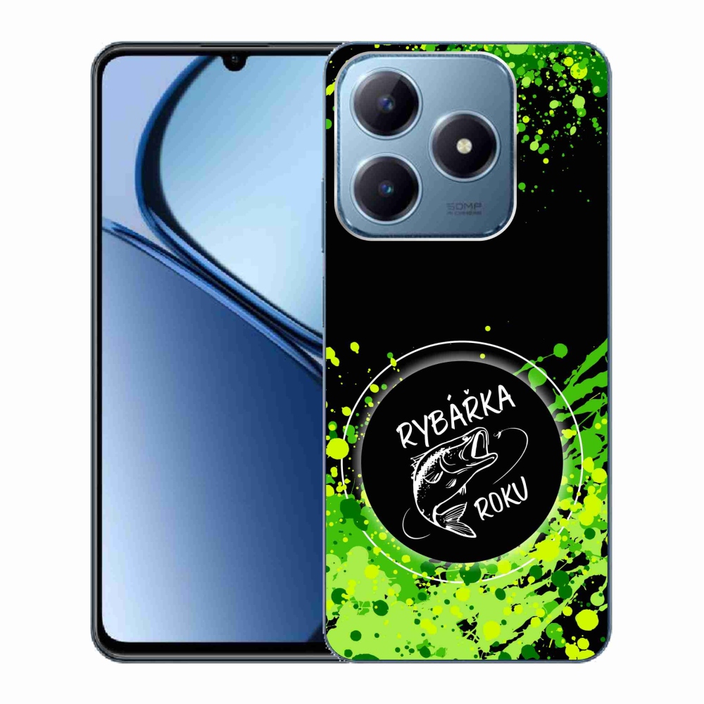 Gelový kryt mmCase na Realme C63 - rybářka roku černé pozadí