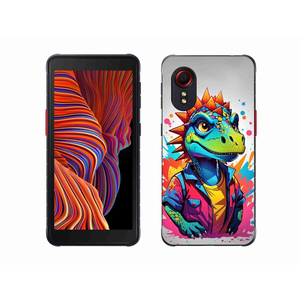 Gelový kryt mmCase na Samsung Galaxy Xcover 5 - barevný dinosaurus