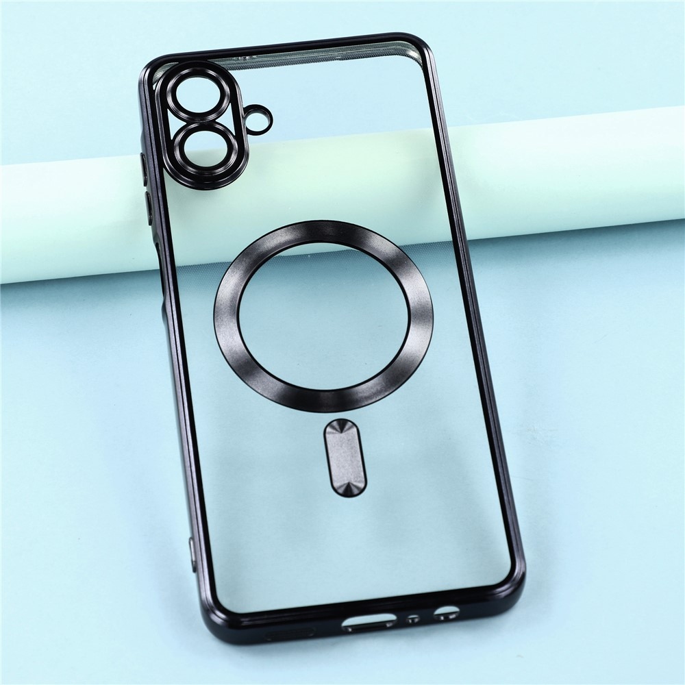 Clear obal s ochranou fotoaparátu a podporou MagSafe na Samsung Galaxy A07 4G - černý