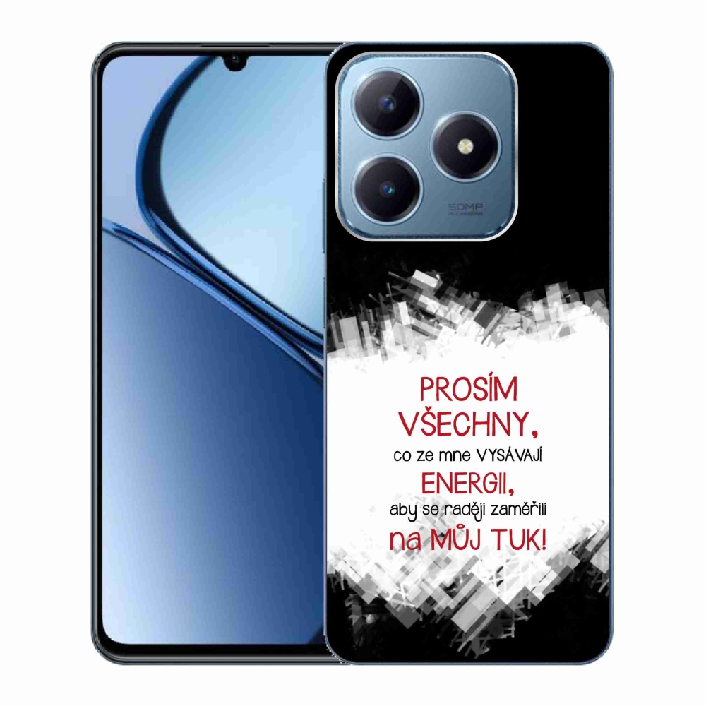 Gelový kryt mmCase na Realme C63 - vtipný text 1 červený