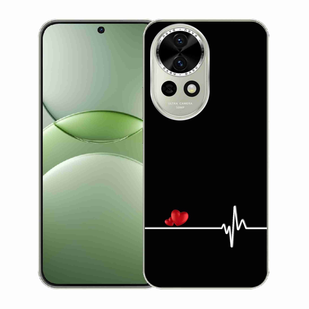 Gelový kryt mmCase na Huawei Nova 13 5G - srdce a tep černé pozadí