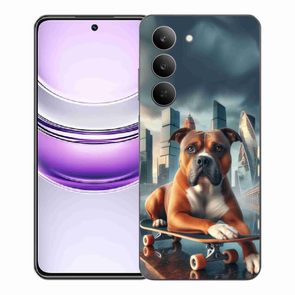 Gelový kryt mmCase na Realme 14x 5G - pes na skateboardu