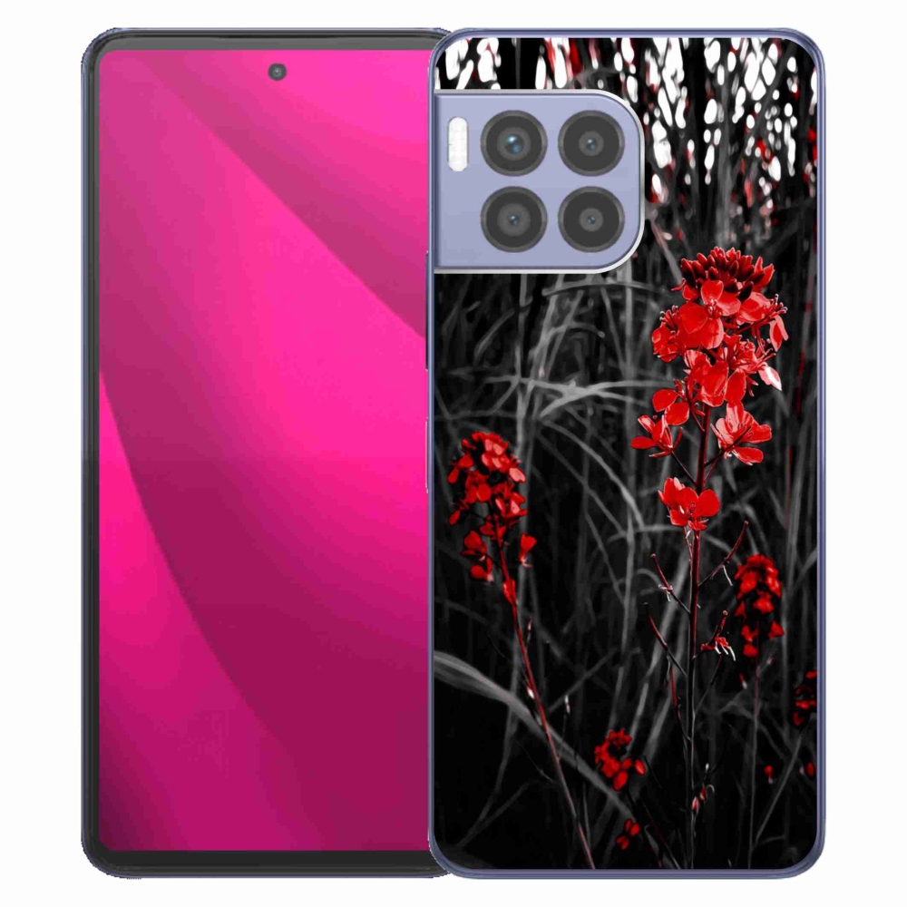 Gelový kryt mmCase na T-Mobile T Phone 2 Pro - červená rostlina