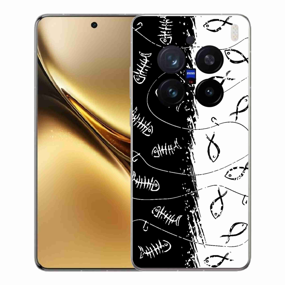 Gelový kryt mmCase na Vivo X200 Pro 5G - kostry a rybky