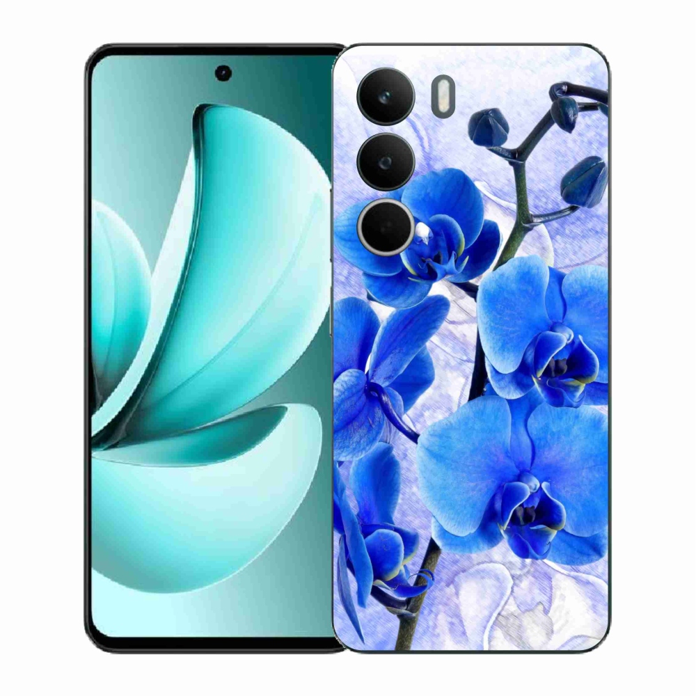 Gelový kryt mmCase na Realme C71 - modré květy