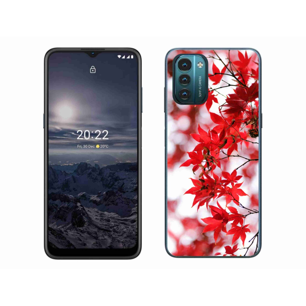 Gelový kryt mmCase na Nokia G11/G21 - červené listy