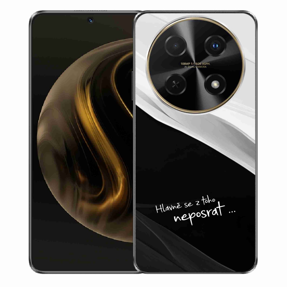 Gelový kryt mmCase na Huawei Nova 12i - vtipný text 13 černobílé pozadí