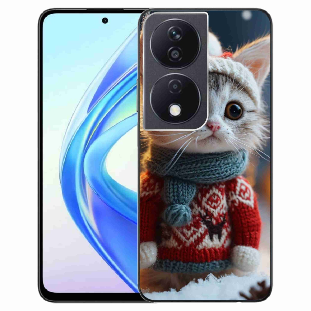 Gelový kryt mmCase na Honor X7b/Honor 90 Smart - kotě ve svetru