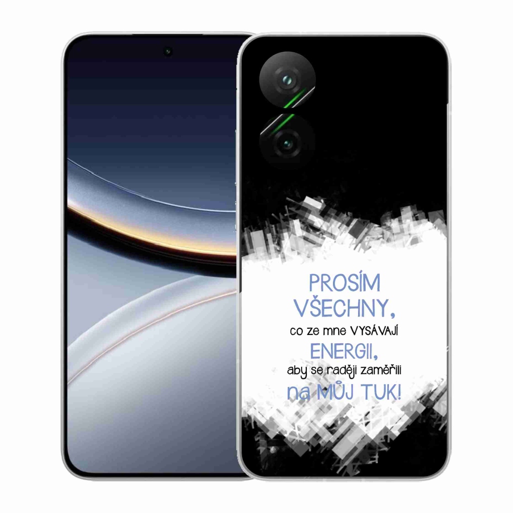 Gelový kryt mmCase na Xiaomi Poco F7 5G - vtipný text 1 modrý