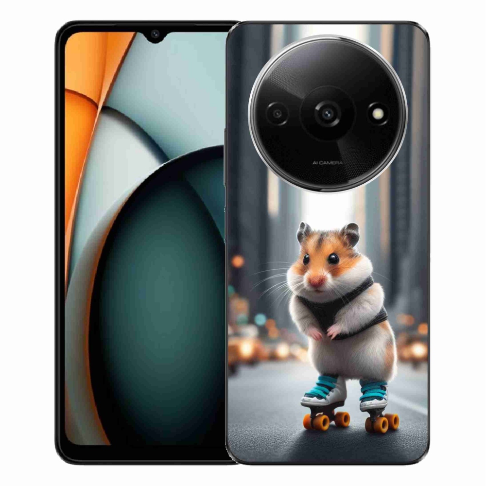 Gelový kryt mmCase na Xiaomi Redmi A3 - křeček na bruslích