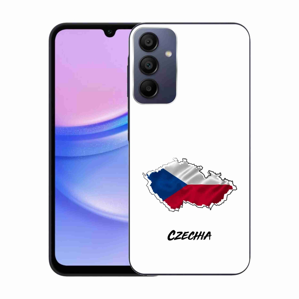 Gelový kryt mmCase na Samsung Galaxy A15 4G/5G - Czechia bílé pozadí