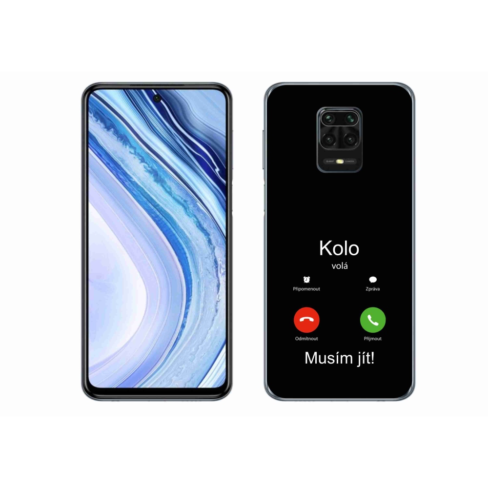 Gelový kryt mmCase na Xiaomi Redmi Note 9 Pro - kolo volá černé pozadí