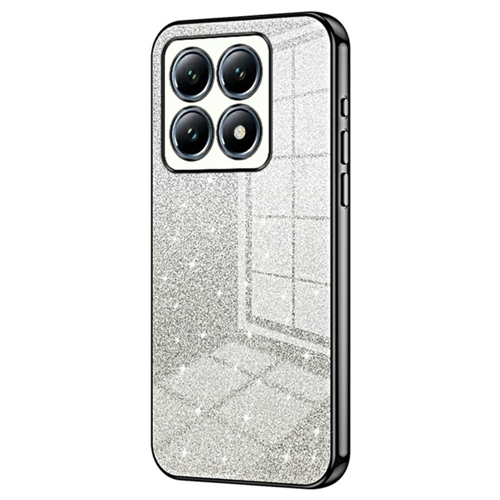 Cut gelový třpytivý obal na Xiaomi 14T Pro - černý