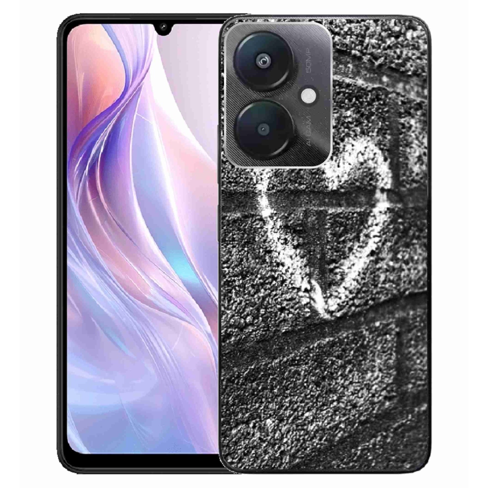 Gelový kryt mmCase na Xiaomi Redmi 13C 5G - srdce na zdi