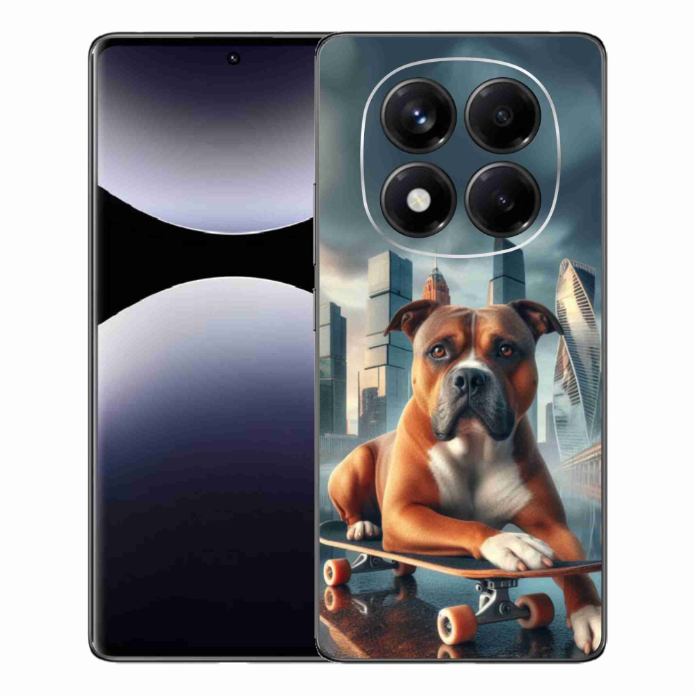 Gelový kryt mmCase na Xiaomi Redmi Note 14 Pro - pes na skateboardu