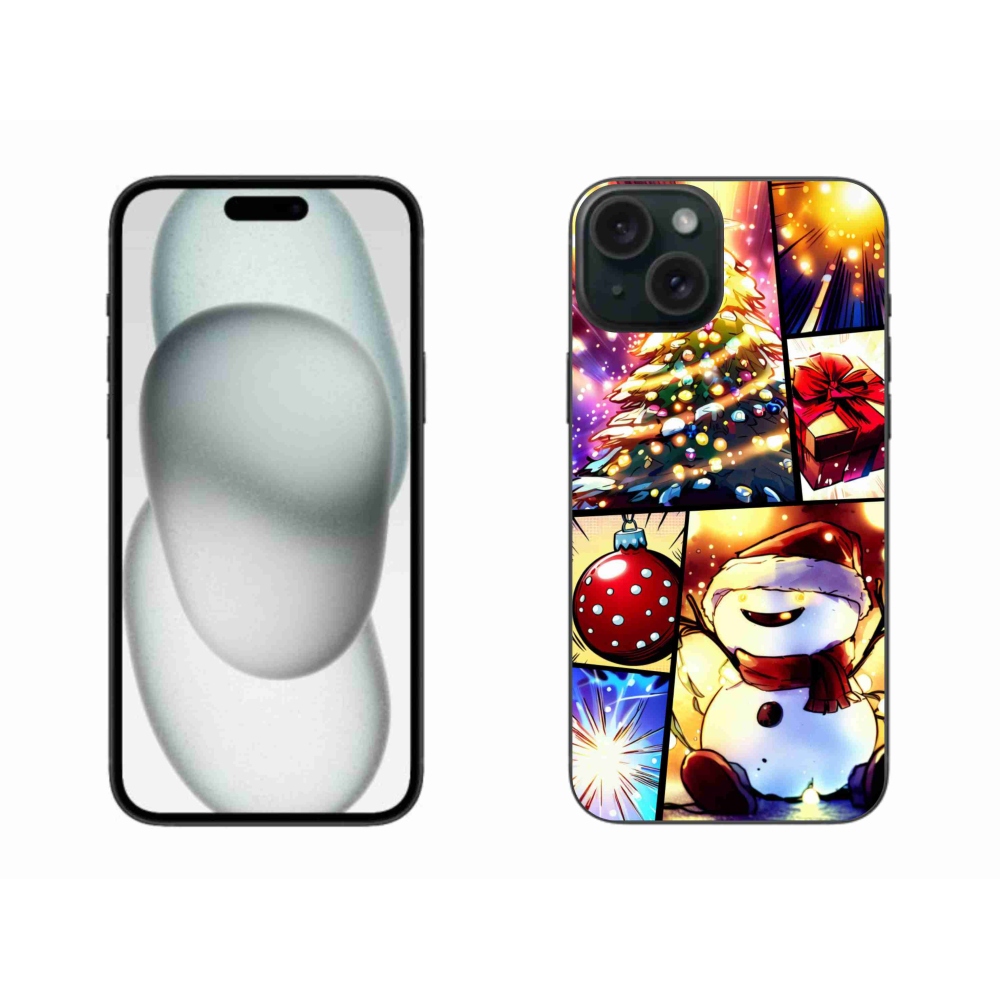 Gelový kryt mmCase na iPhone 15 Plus - vánoční motivy 1