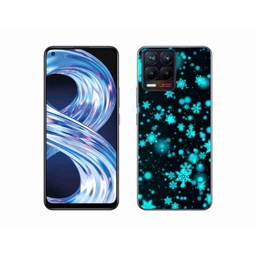 Gelový kryt mmCase na Realme 8 4G - sněhové vločky 1